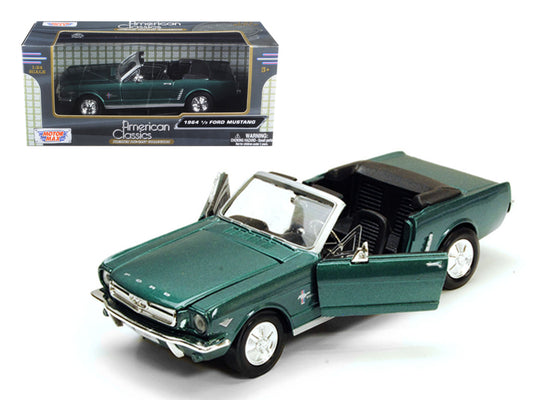 1964 1/2 Ford Mustang Convertible Green Metallic 1/24 Diecast Model