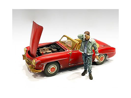 Auto Mechanic Sweating Joe Figurine for 1/24 Scale Models by American