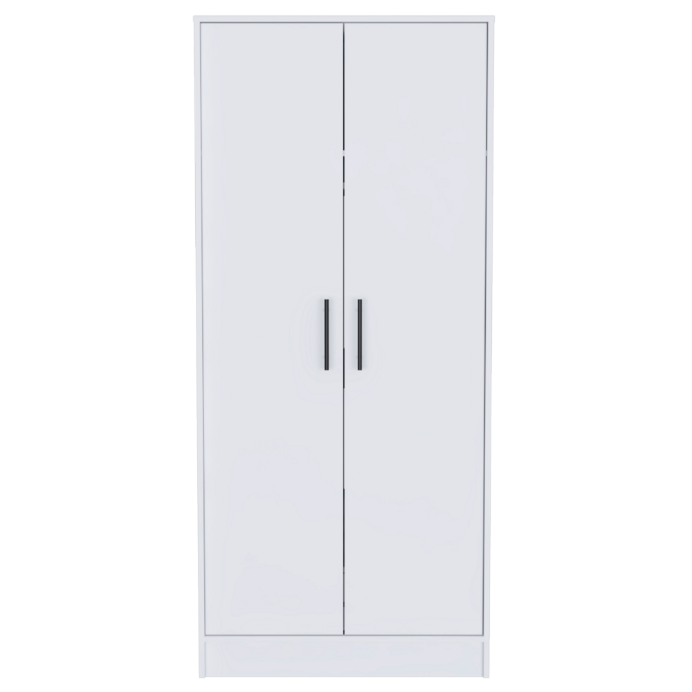 180 Armoire Beery, Double Door, Metal Rod, One Drawer, White Finish