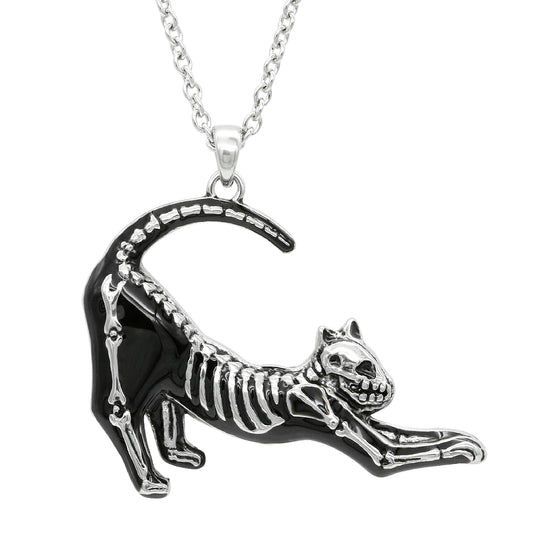 Yoga Cat Skeleton Necklace