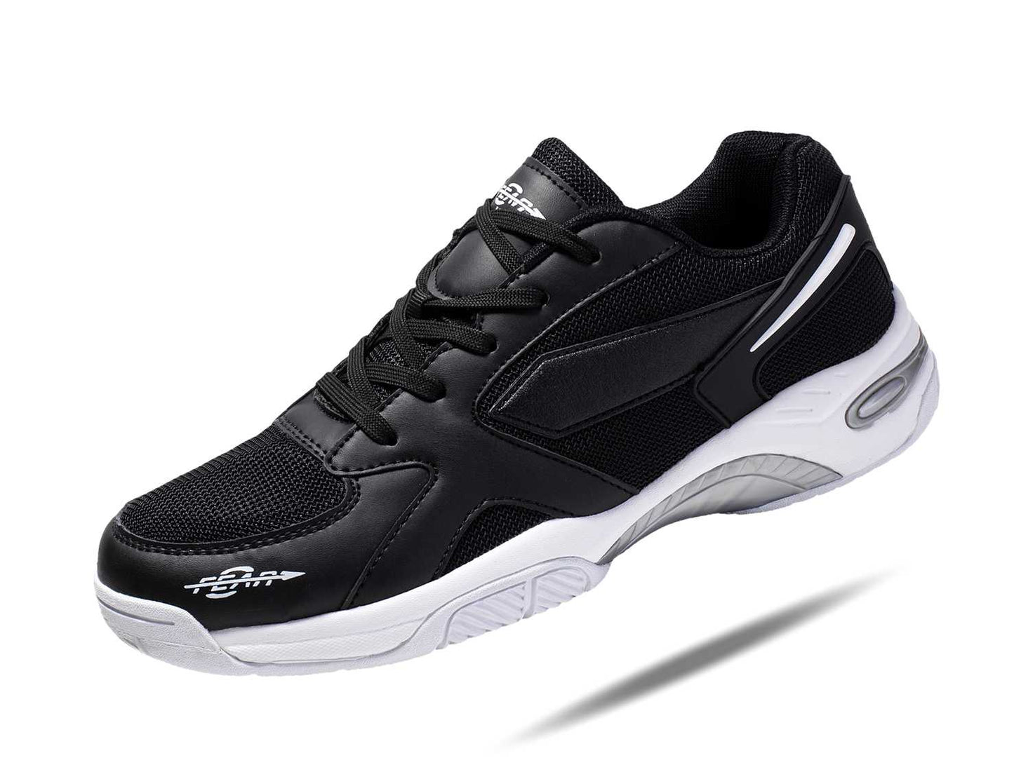 Men's High Arch Firm Support All-In-One Black Walking Shoes, Comfort &