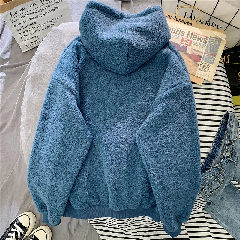Thick Warm Coat Velvet Cashmere - Hoody Sweatshirt