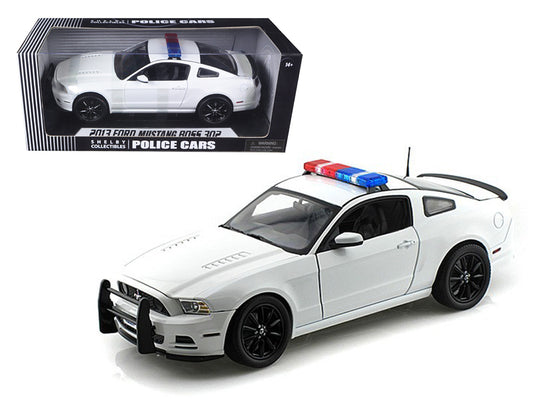 2013 Ford Mustang Boss 302 White Unmarked Police Car 1/18 Diecast Car