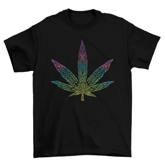 Tribal cannabis leaf t-shirt