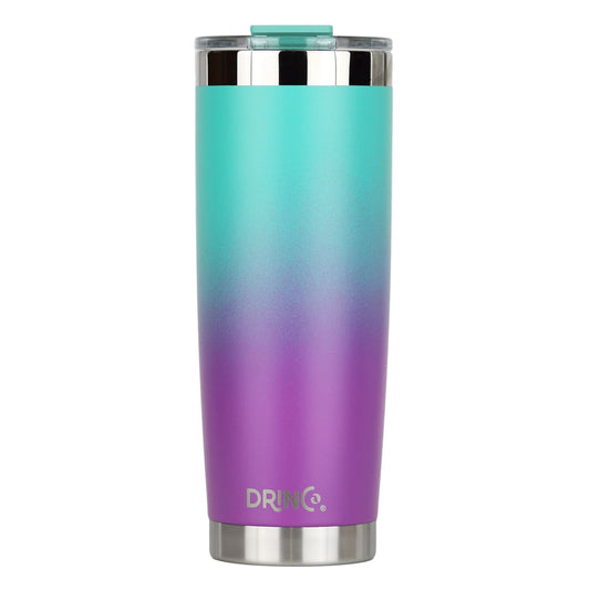 DRINCO® 20oz Insulated Tumbler Spill Proof Lid 2 Straws(Ombre Teal)