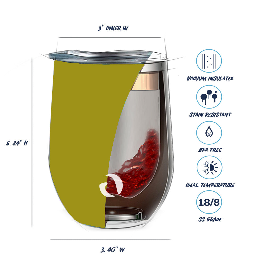 DRINCO® 12oz Insulated Wine Tumbler Glass (Martini Green)