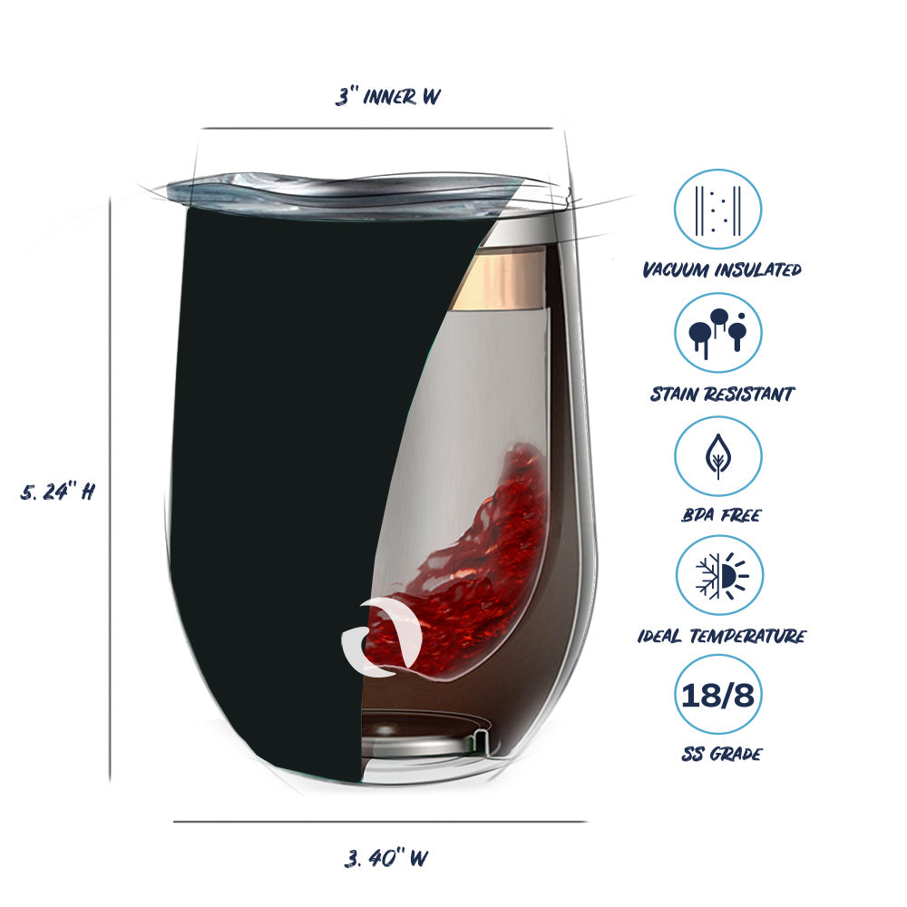 DRINCO® 12oz Insulated Wine Tumbler Glass (Matte Charcoal)