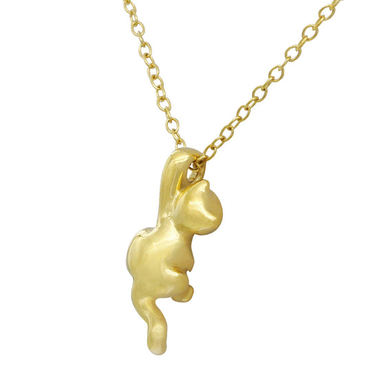 Gold Plated Charm Cat Necklace