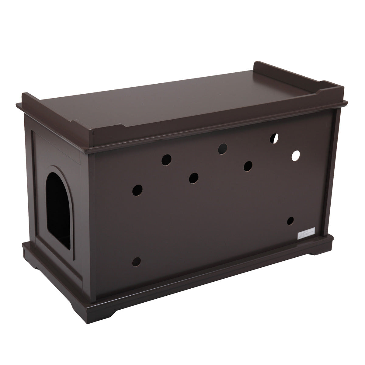 Cat Washroom Bench, Wood Litter Box Cover with Spacious Inner,