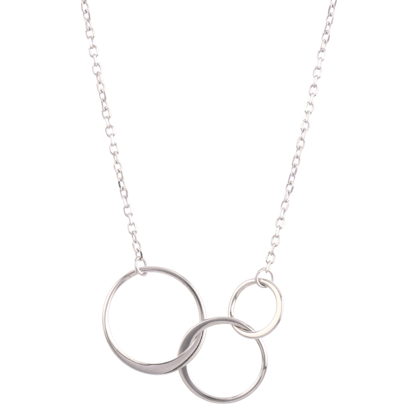 Three Circle Pendant Necklace - Interlocking necklace