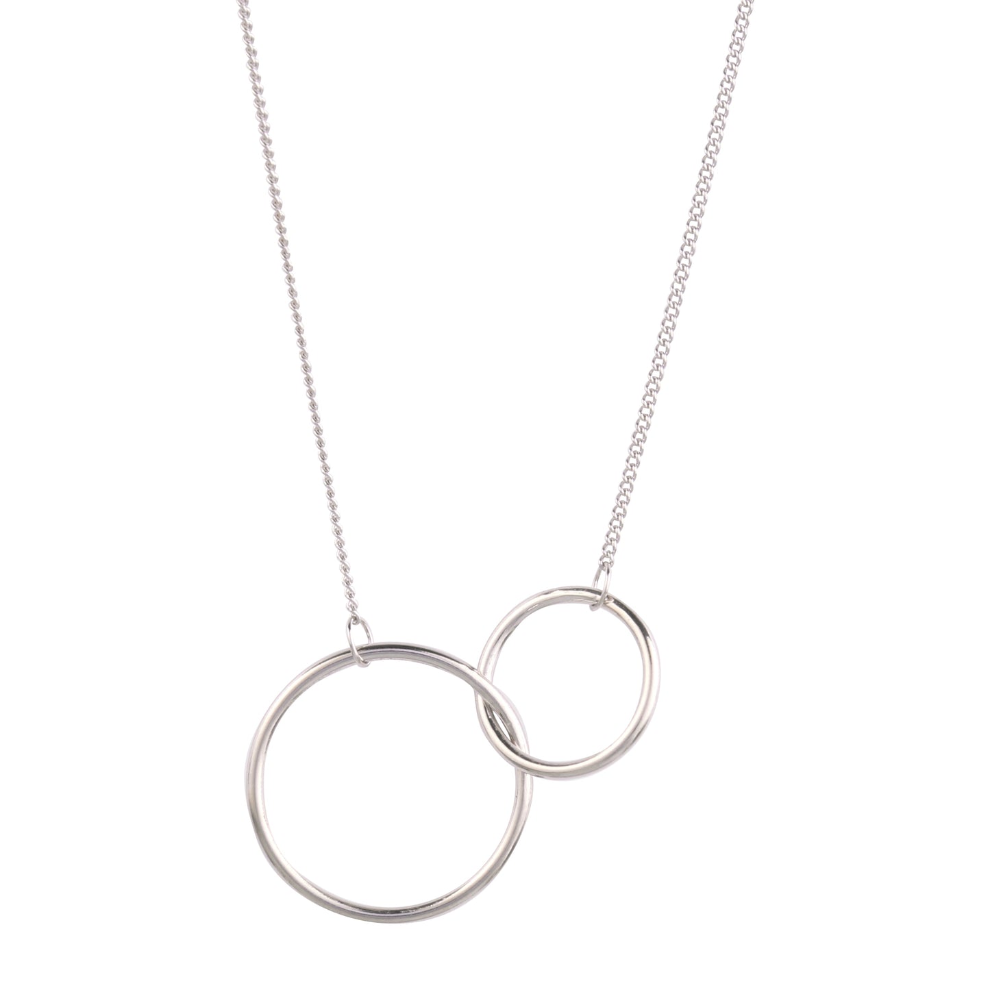 Two Circle Interlocking Pendant Necklace