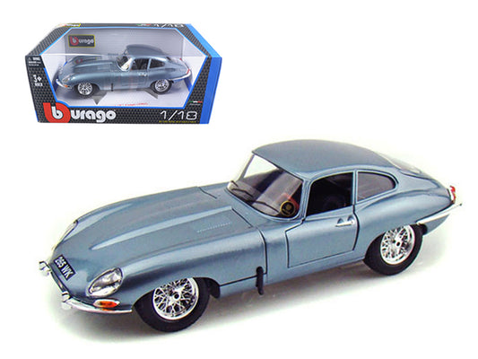 1961 Jaguar E Type Coupe Blue Metallic 1/18 Diecast Model Car by