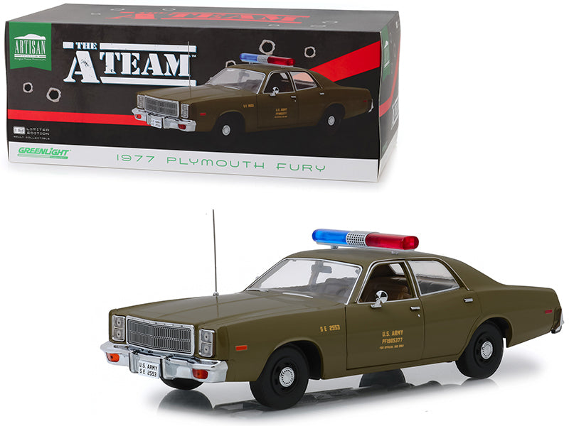 1977 Plymouth Fury U.S. Army Police Army Green \The A-Team\"