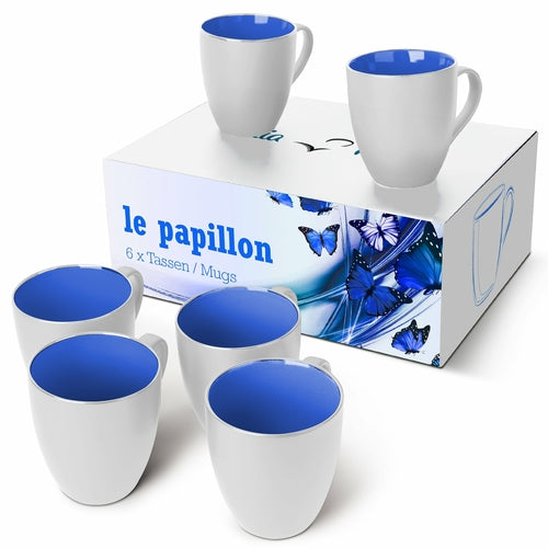 Kaffeetassen Set Le Papillon Kollektion (Außen Weiß)