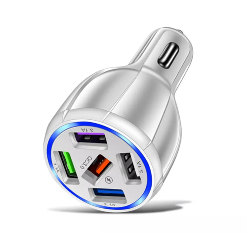 2 Pack PBG 5 Port USB Fast Car Charger with LED Display Charge 5