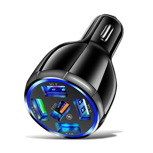 2 Pack PBG 5 Port USB Fast Car Charger with LED Display Charge 5