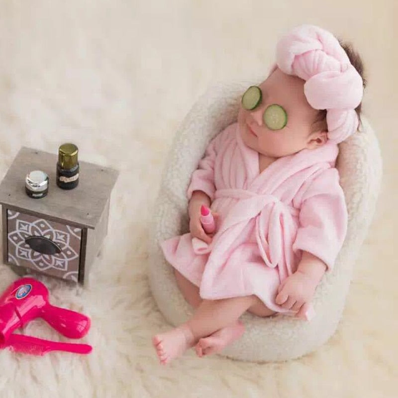 Bathrobe and Headwrap Newborn Set