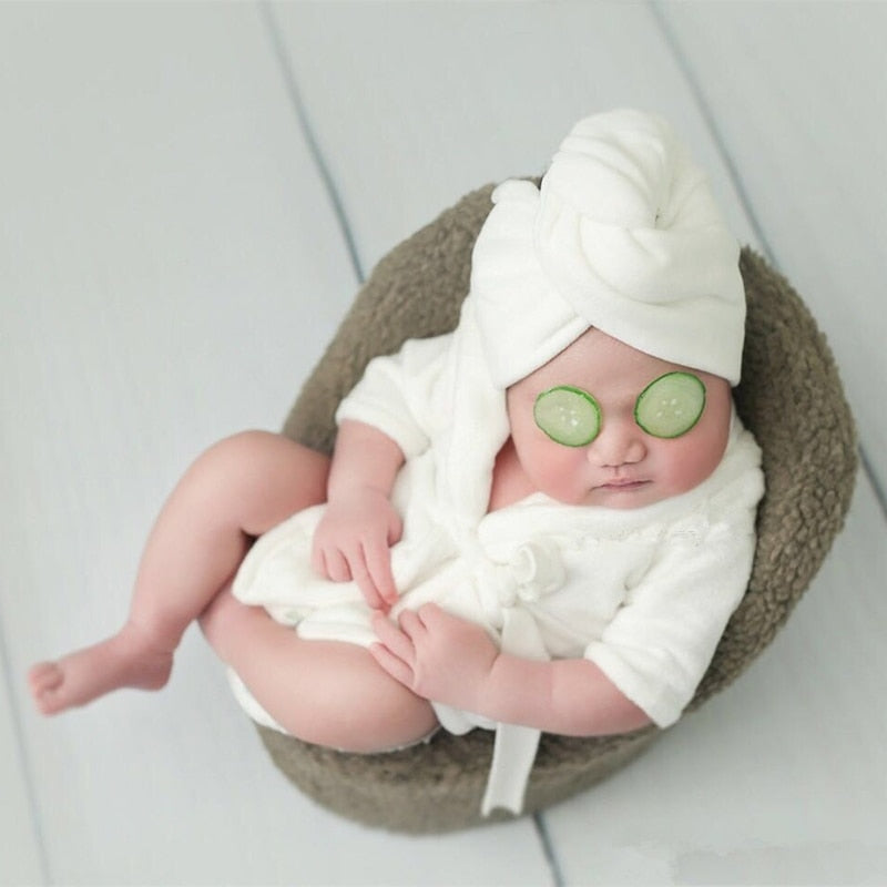 Bathrobe and Headwrap Newborn Set