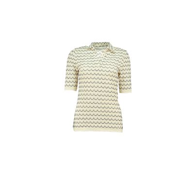 Light Weight Short Sleeve Button Up Cotton Knit Shirt Marine