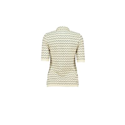 Light Weight Short Sleeve Button Up Cotton Knit Shirt Marine