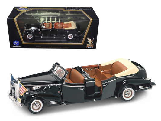 1938 Cadillac V-16 Roosevelt Limousine with Flags 1/24 Diecast Car