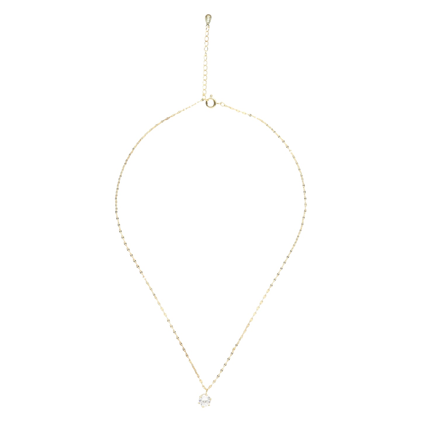 14K Gold Plated Solitaire Necklace