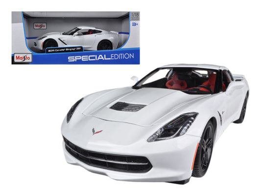 2014 Chevrolet Corvette Stingray C7 Z51 White 1/18 Diecast Model Car