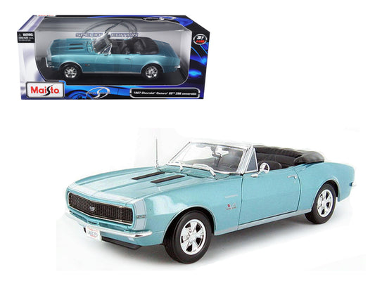 1967 Chevrolet Camaro SS 396 Convertible Turquoise 1/18 Diecast Model