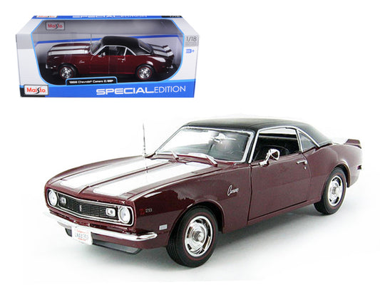 1968 Chevrolet Camaro Coupe Z/28 Maroon 1/18 Diecast Model Car by