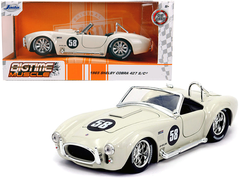 1965 Shelby Cobra 427 S/C #58 Cream Bigtime Muscle 1/24 Diecast