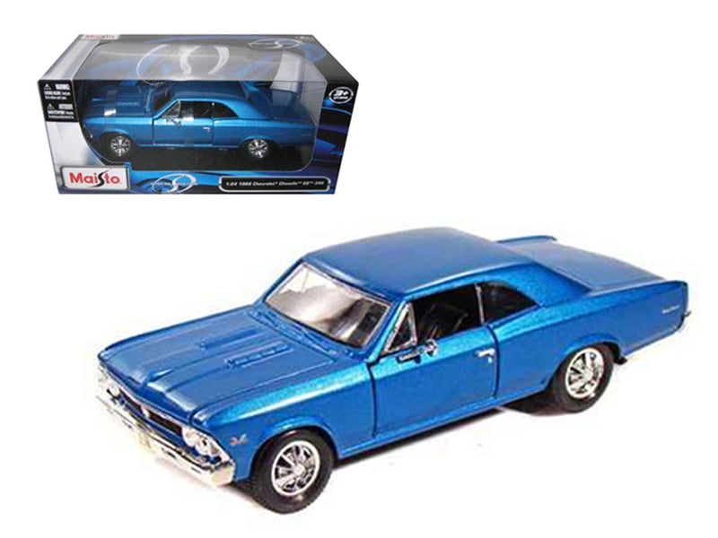 1966 Chevrolet Chevelle SS 396 Blue Metallic 1/24 Diecast Model Car by