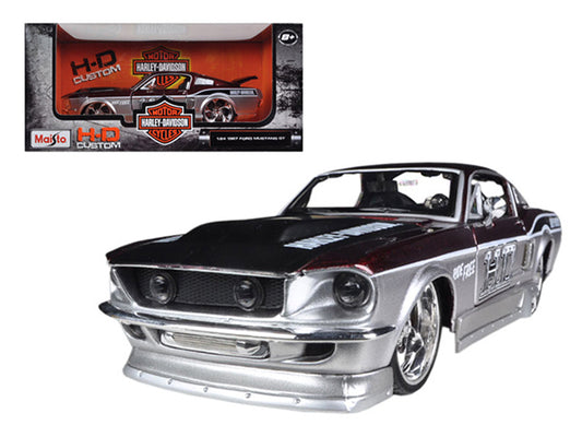1967 Ford Mustang GT Red /Silver Harley Davidson 1/24 Diecast Model