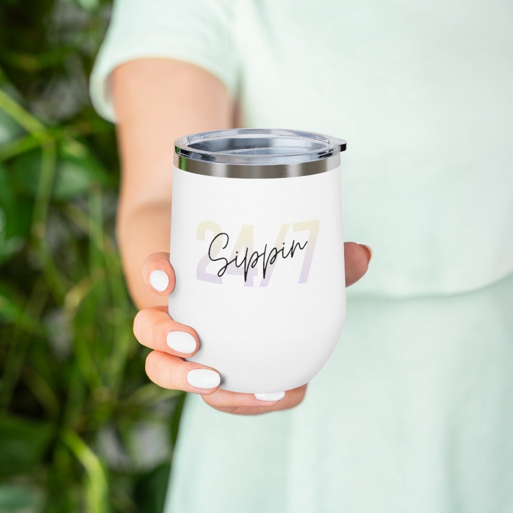 Sippin Insulated Wine Tumbler for Cold or Hot Drinks