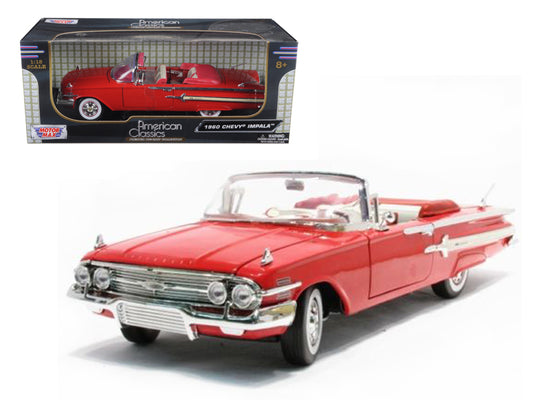 1960 Chevrolet Impala Convertible Red 1/18 Diecast Model Car by