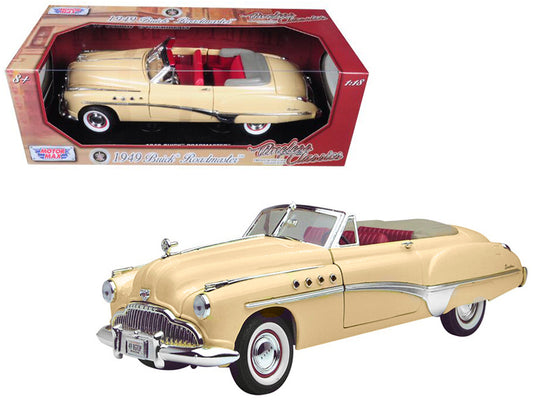 1949 Buick Roadmaster Cream with Red Interior 1/18 Diecast Model Car