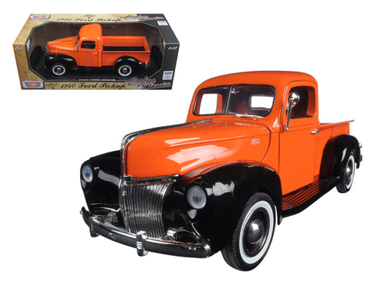 1940 Ford Pickup Truck Orange \Timeless Classics\" 1/18 Diecast Model