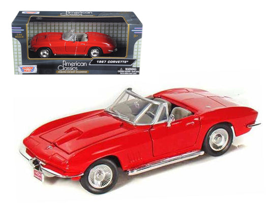 1967 Chevrolet Corvette Convertible Red 1/24 Diecast Model Car by