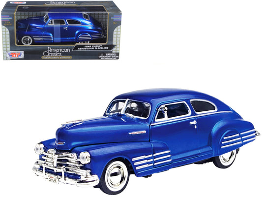 1948 Chevrolet Aerosedan Fleetline Blue 1/24 Diecast Model Car by