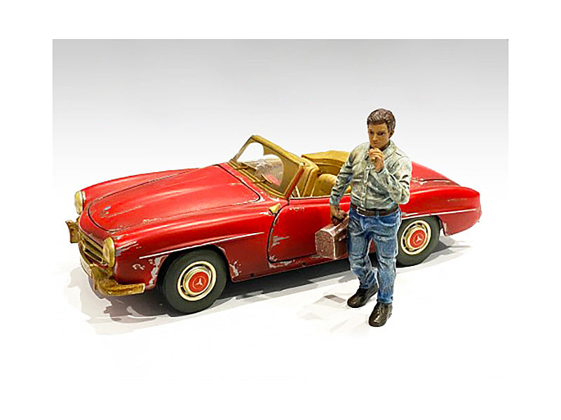 Auto Mechanic Chain Smoker Larry Figurine for 1/18 Scale Models by