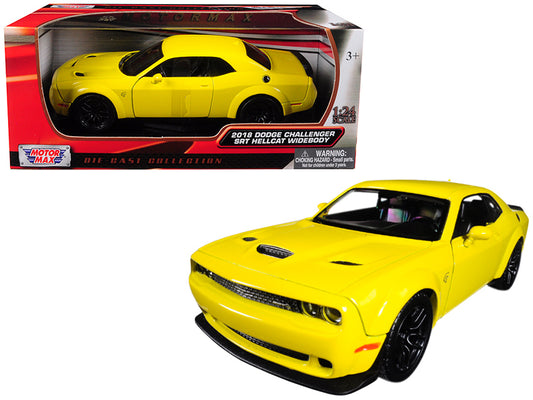 2018 Dodge Challenger SRT Hellcat Widebody Yellow 1/24 Diecast Model