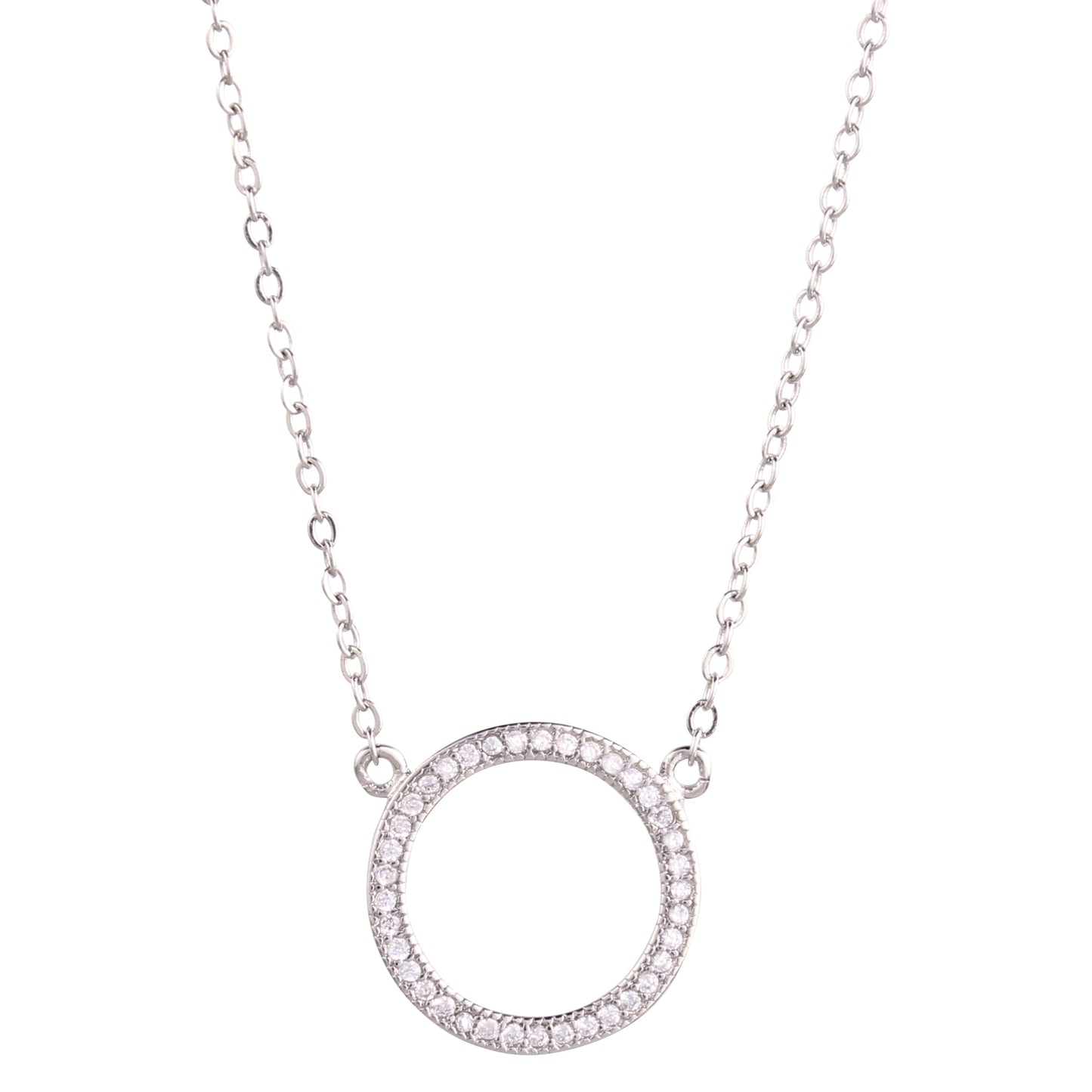 Round Pendant Pave Necklace