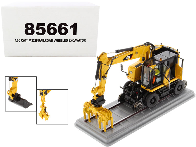 CAT Caterpillar M323F Railroad Wheeled Excavator with Operator and 3