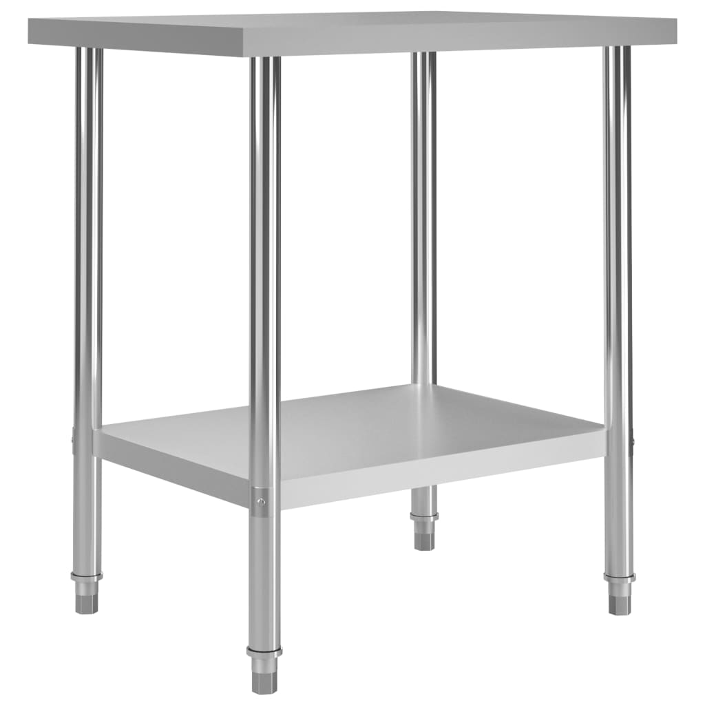Kitchen Work Table 23.6"x23.6"x33.5" Stainless Steel