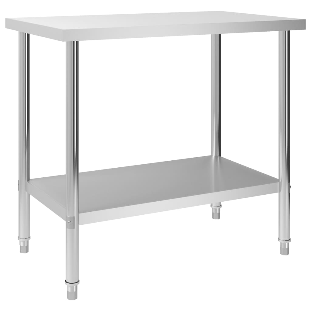 Kitchen Work Table 23.6"x23.6"x33.5" Stainless Steel