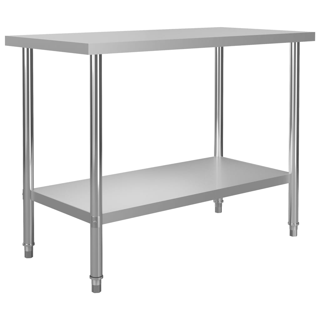 Kitchen Work Table 23.6"x23.6"x33.5" Stainless Steel