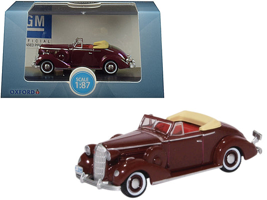 1936 Buick Special Convertible Coupe Cardinal Maroon 1/87 (HO) Scale