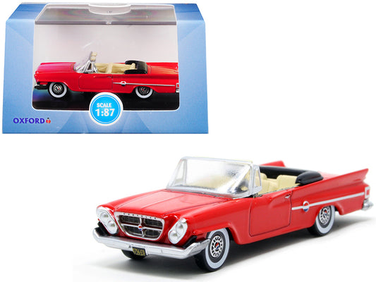 1961 Chrysler 300 Convertible Mardi Gras Red 1/87 (HO) Scale Diecast