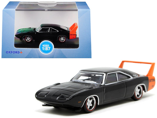 1969 Dodge Charger Daytona Black with Orange Stripe 1/87 (HO) Scale