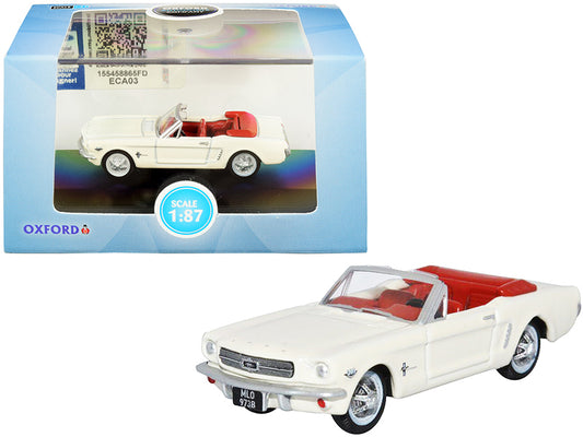 1965 Ford Mustang Convertible Wimbledon White (Goldfinger) with Red
