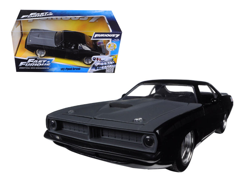 Letty\'s Plymouth Barracuda Matt Black \Fast & Furious 7\" Movie 1/24